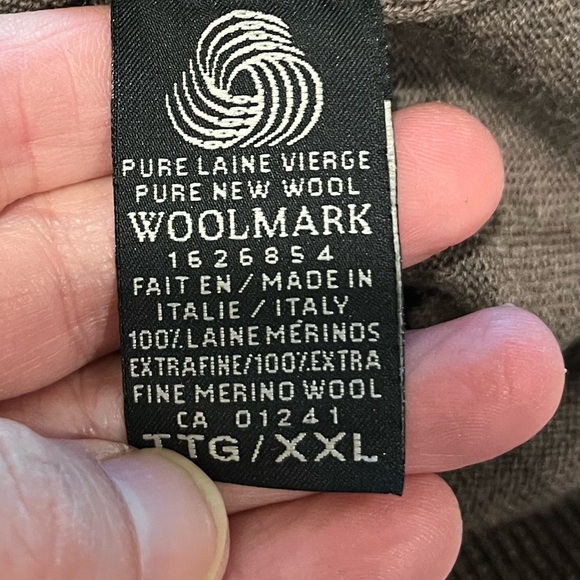 SIMONS Brown & Orange – Italian Extra Fine Merino Wool Sweater XXL - Picture 6 of 9